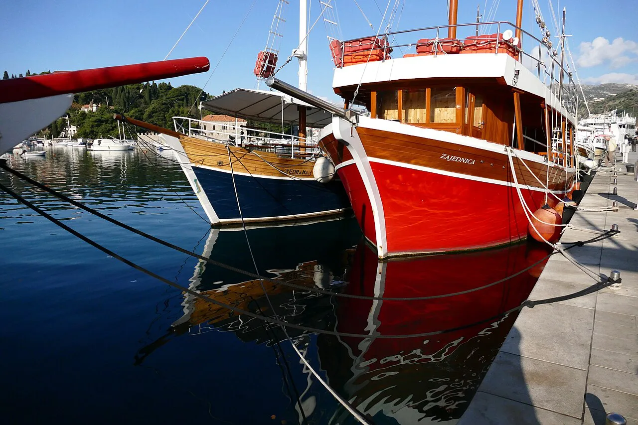 Excursion boats in Gruž harbour, Dubrovnik.