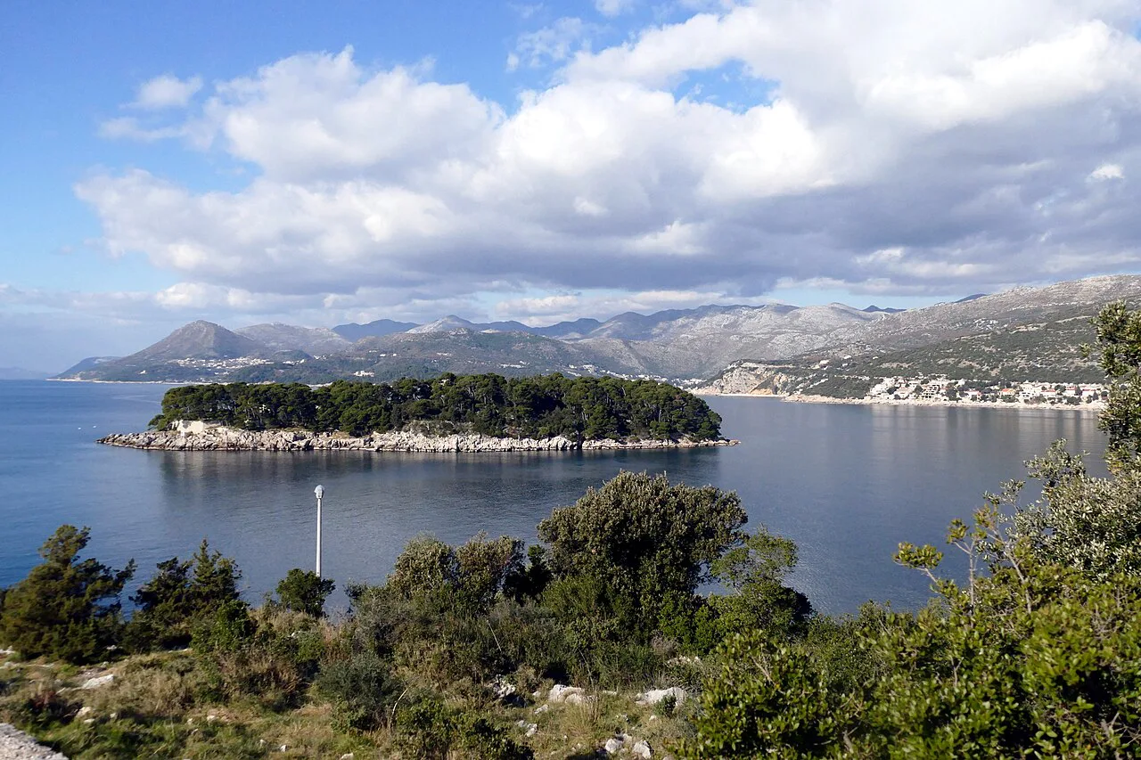 A morning view of the coast near Babin Kuk, Dubrovnik.