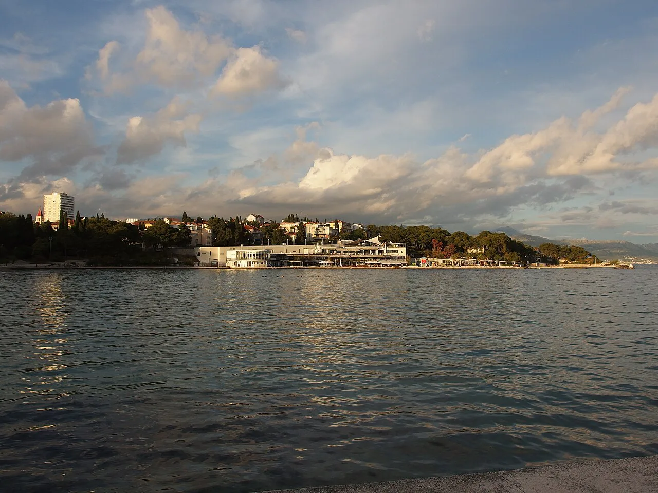 The Split coastline at sunset.