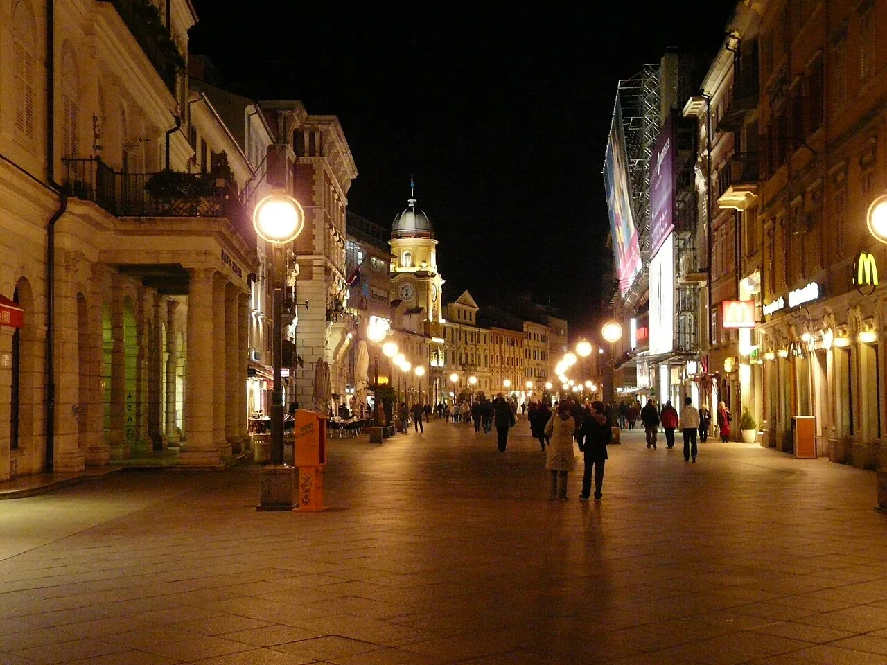 The Korzo in the late evening, Rijeka.