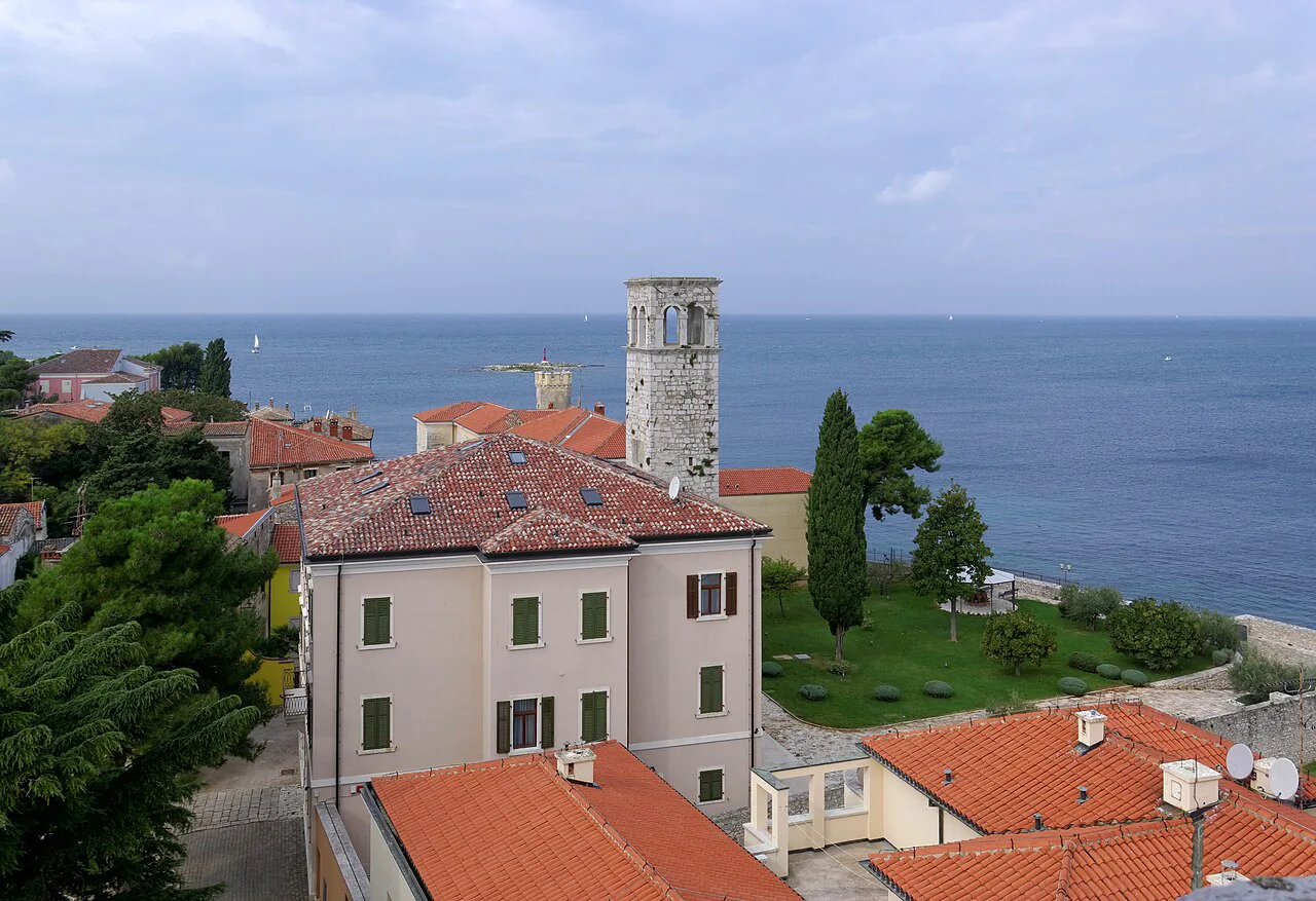 Rooftops of Poreč from the Euphrasian Basilica bell tower.