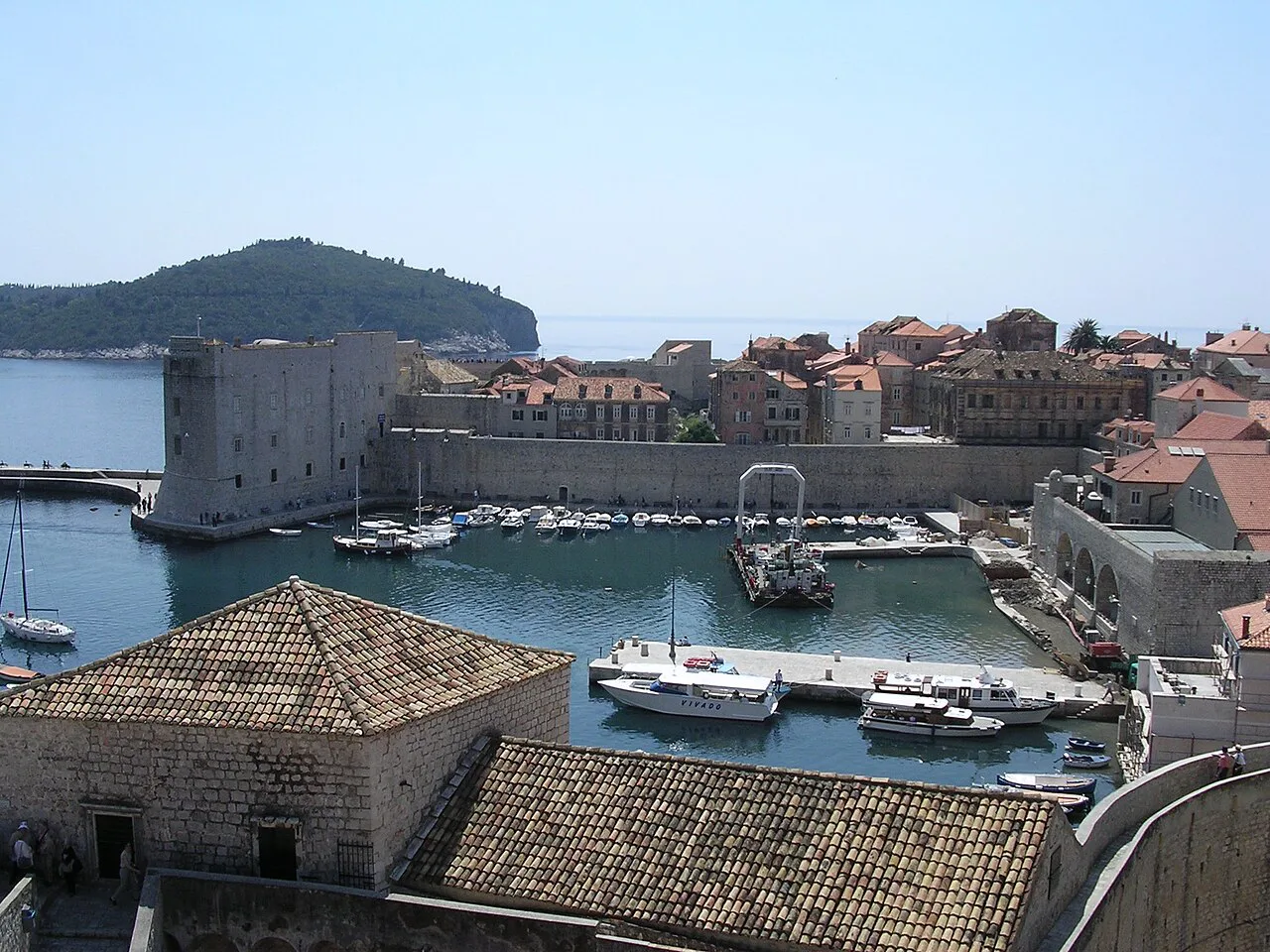 The Old Port seen from the city walls, Dubrovnik.