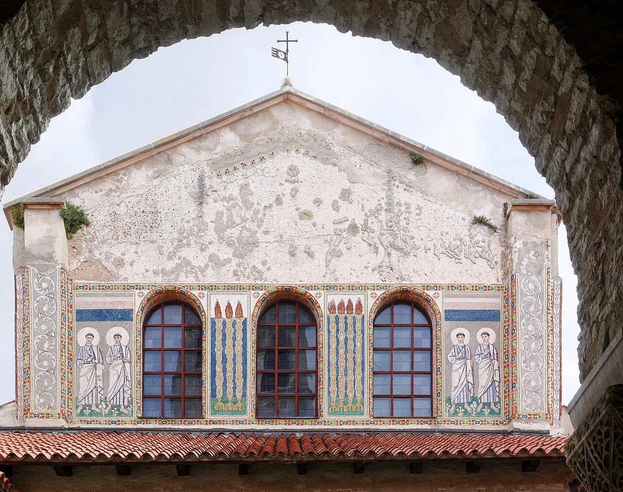 The mosaic façade of the Euphrasian Basilica, Poreč.