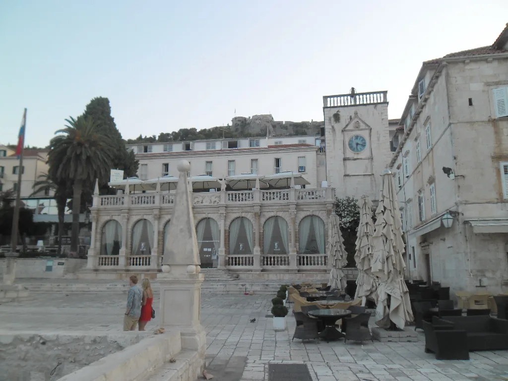 The loggia and clock tower, Hvar town.