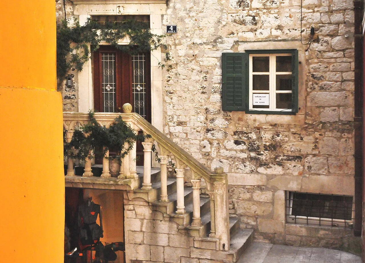 A stone street corner in the old town, Šibenik.