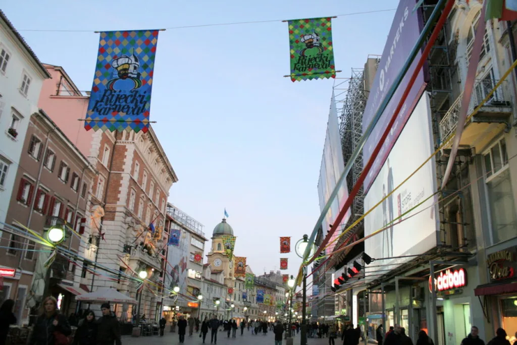 The Korzo decorated for carnival, Rijeka.