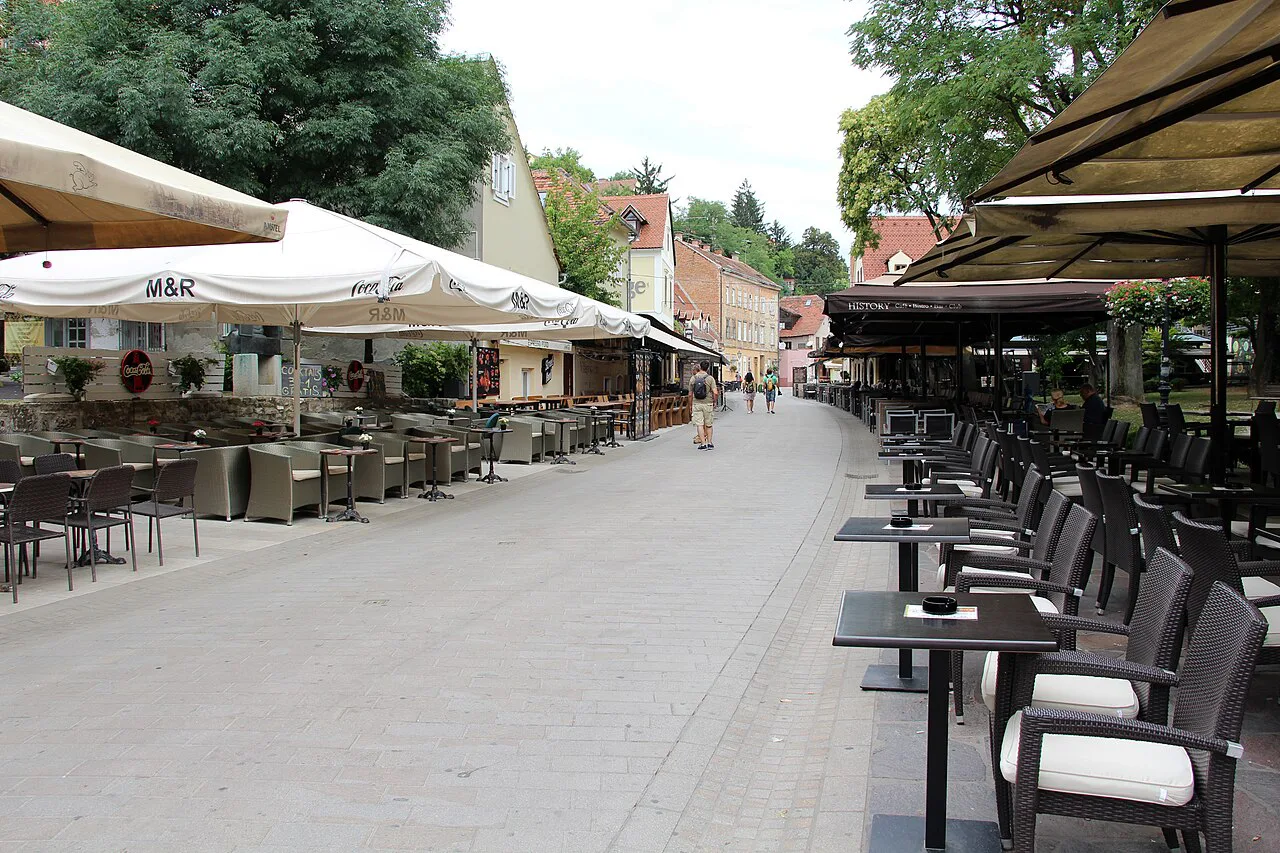 Café terraces on Tkalčićeva Street, Zagreb.