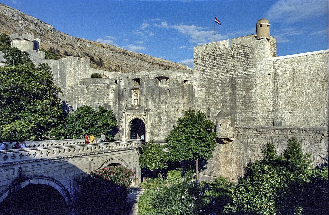 Pile Gate and the city walls, Dubrovnik.