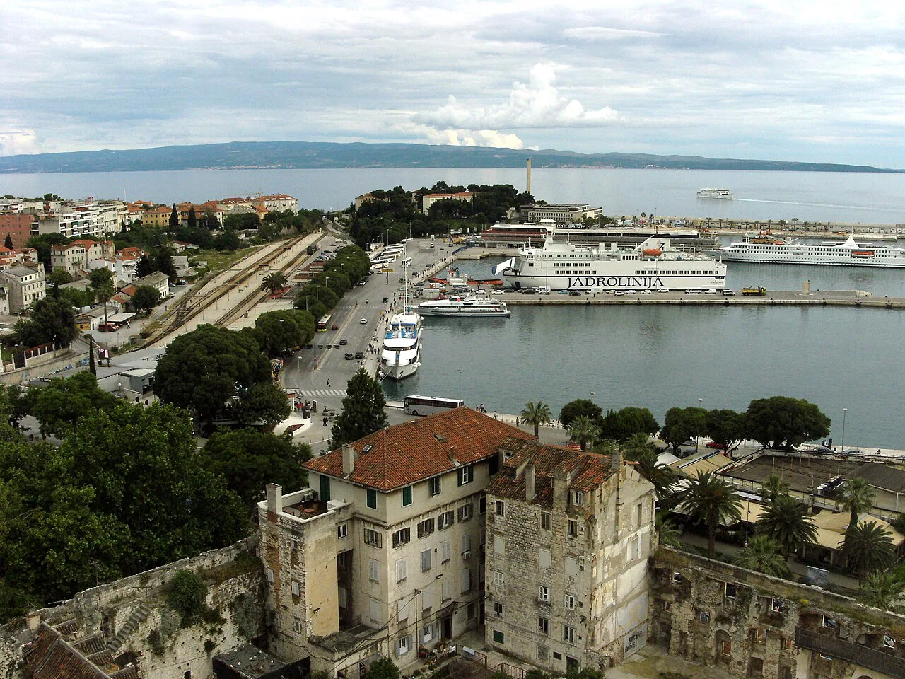 Split harbour seen from above.