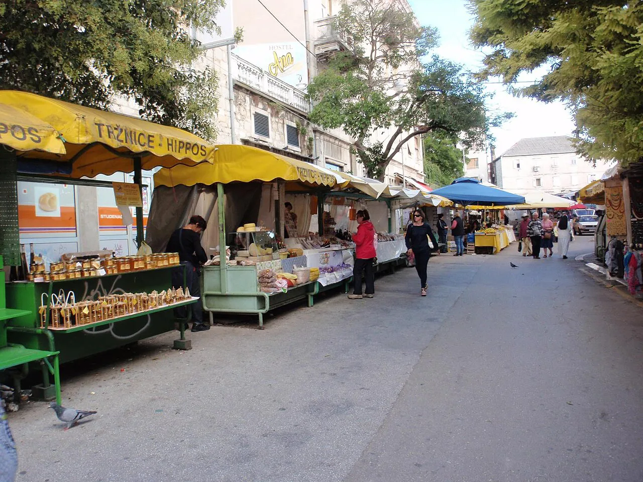 Market stalls on Hrvojeva Street, Split.