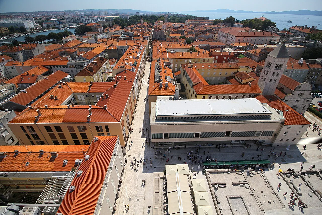 Široka street and the Roman Forum, Zadar.