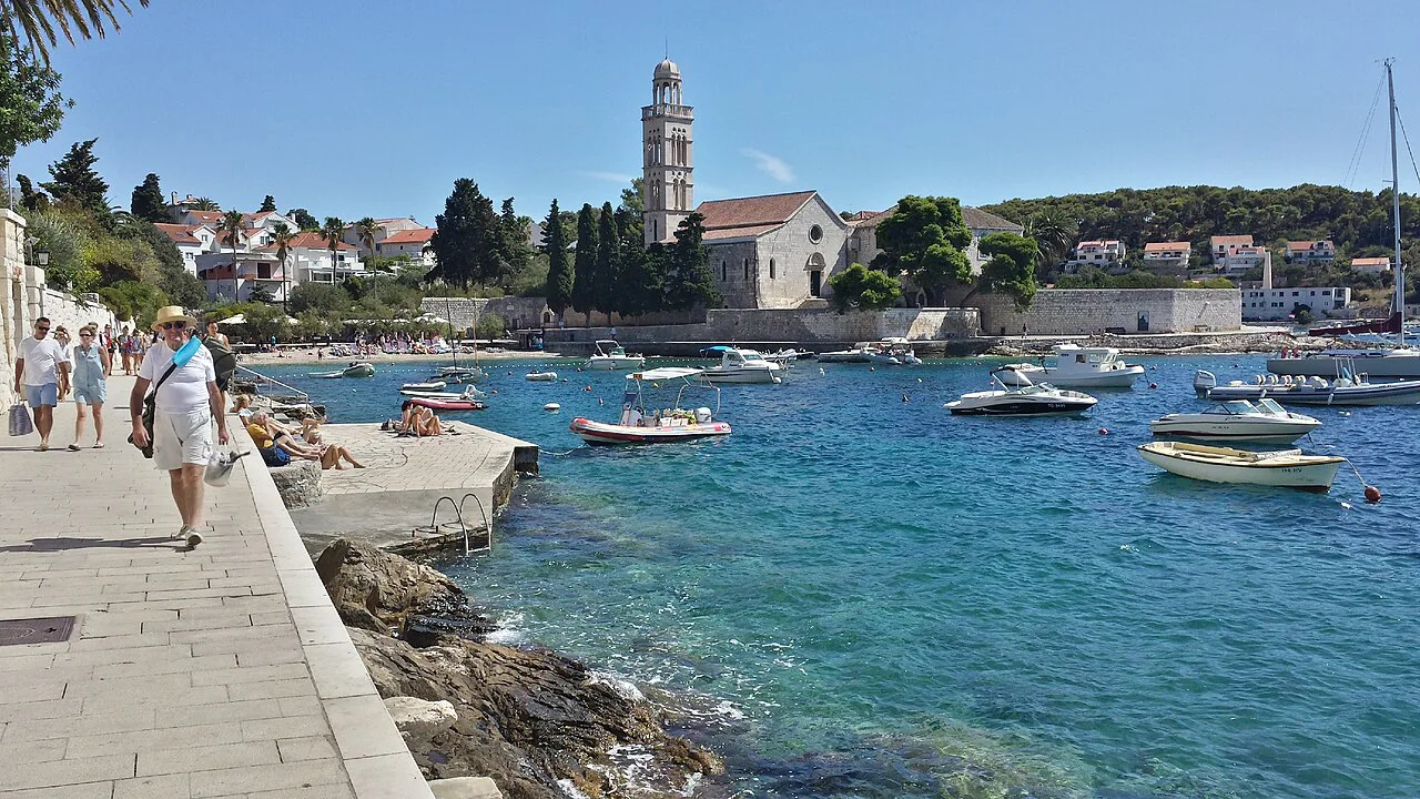 The Franciscan monastery and harbour, Hvar town.