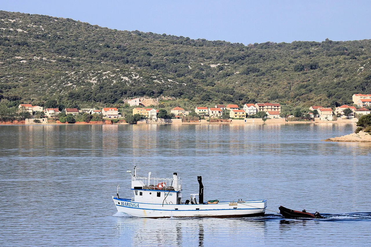 A fishing boat off the coast near Biograd na Moru.