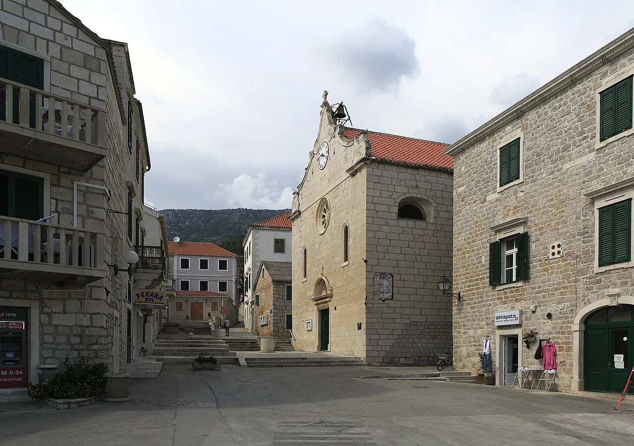 The church square in Bol, Brač.