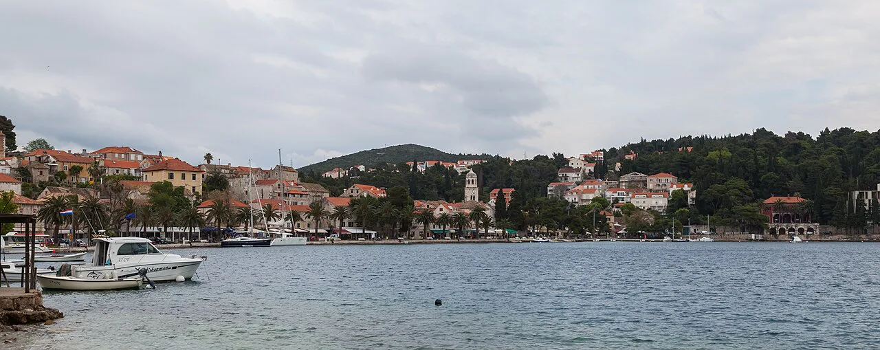The Cavtat waterfront across the bay.