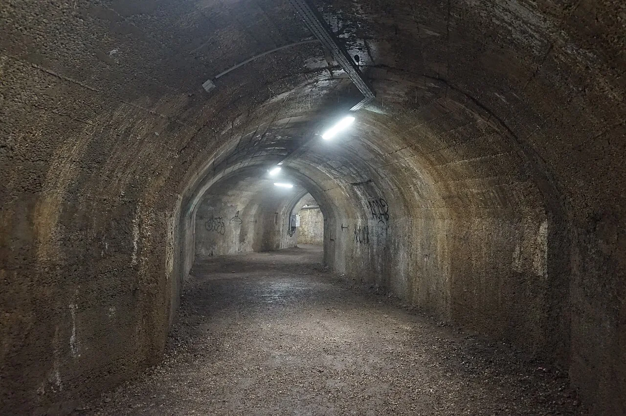 The pedestrian tunnel beneath Rijeka's old town.