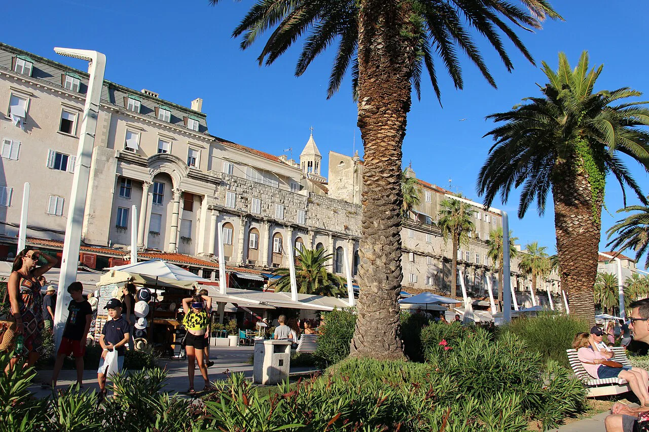 Café terraces on the Riva, Split.
