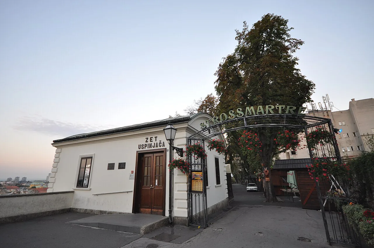 The Strossmartre entrance on the Strossmayer Promenade, Zagreb.