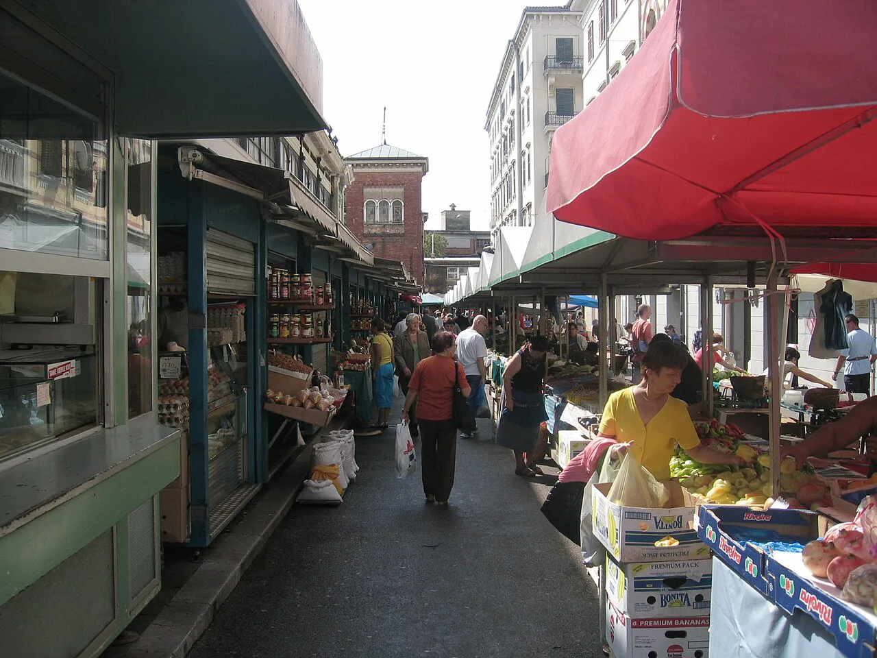 Stalls at the Great Market, Rijeka.