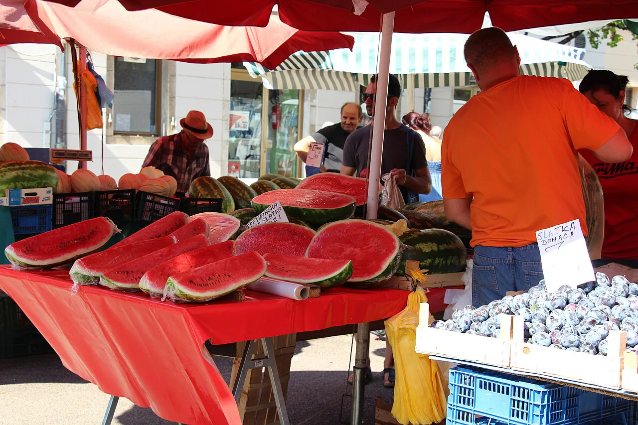 Watermelons at the Sunday market, Rijeka.