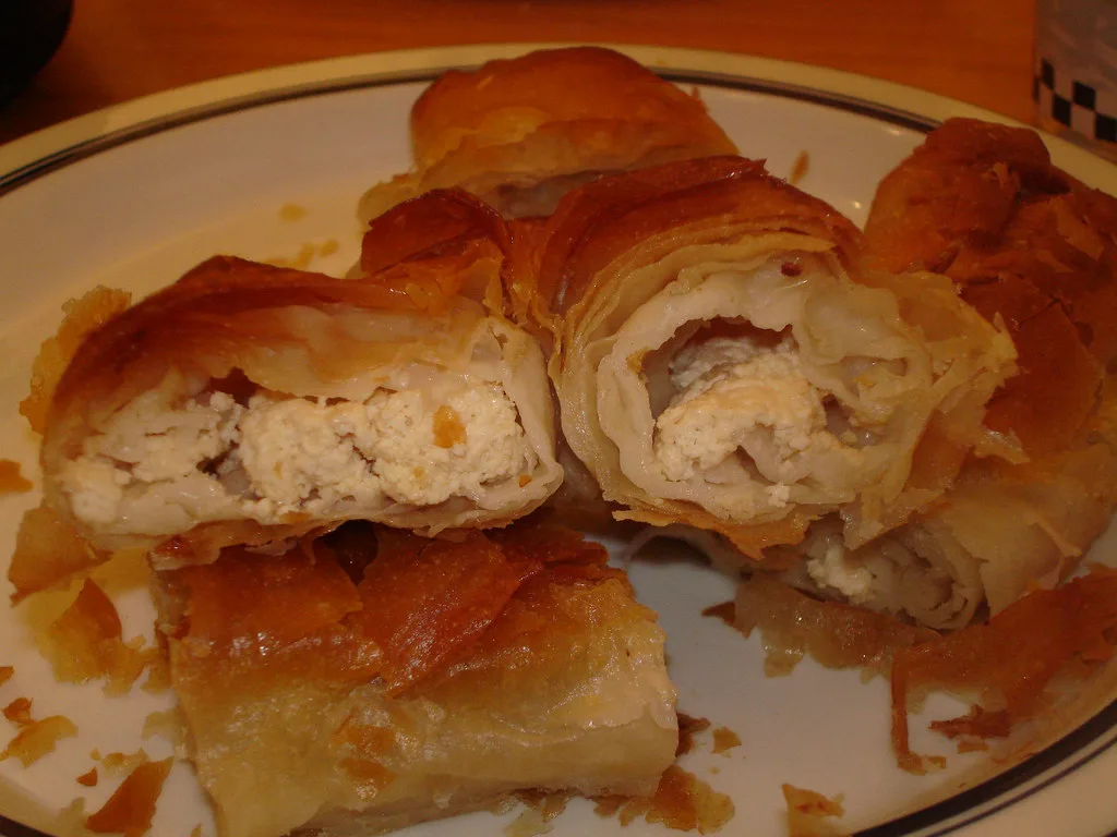 A plate of cheese burek.