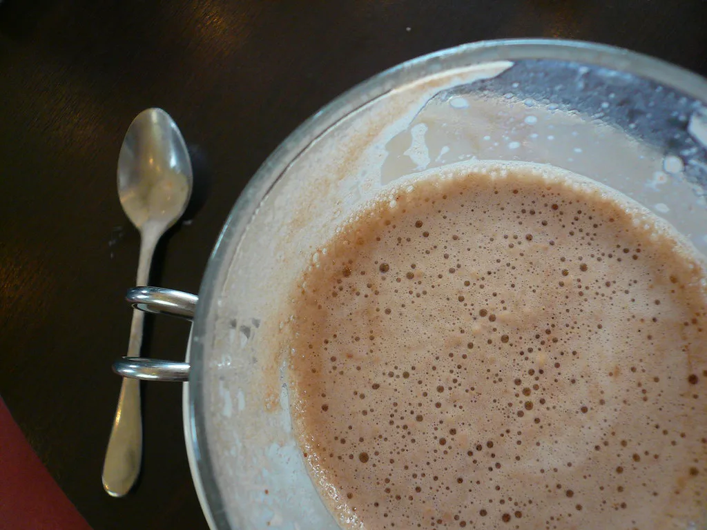 A cup of hot chocolate on a trip between Zadar and Biograd.