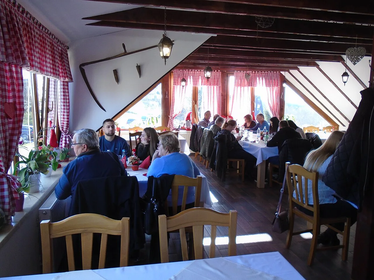 Dining room of the Potrti kotač restaurant in Jurovčak, Međimurje.
