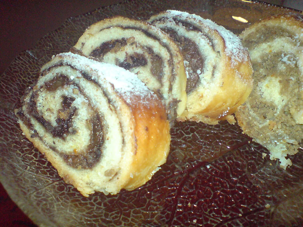 Gužvara, a walnut and apricot pastry.