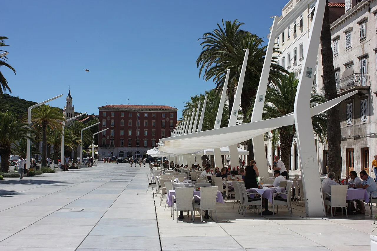 Café terraces on the Riva, Split.