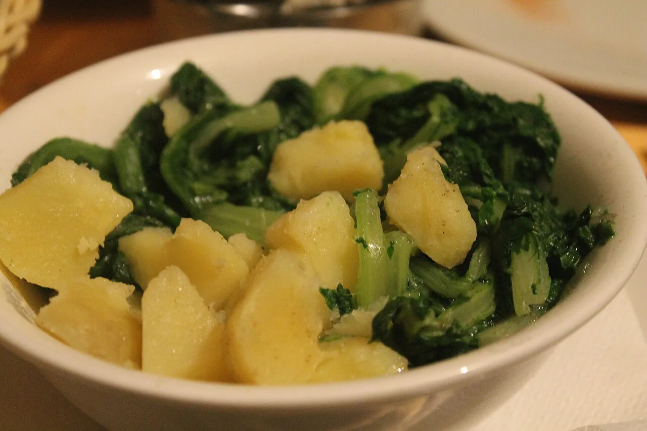 Blitva, Swiss chard with potatoes, a Dalmatian side dish.