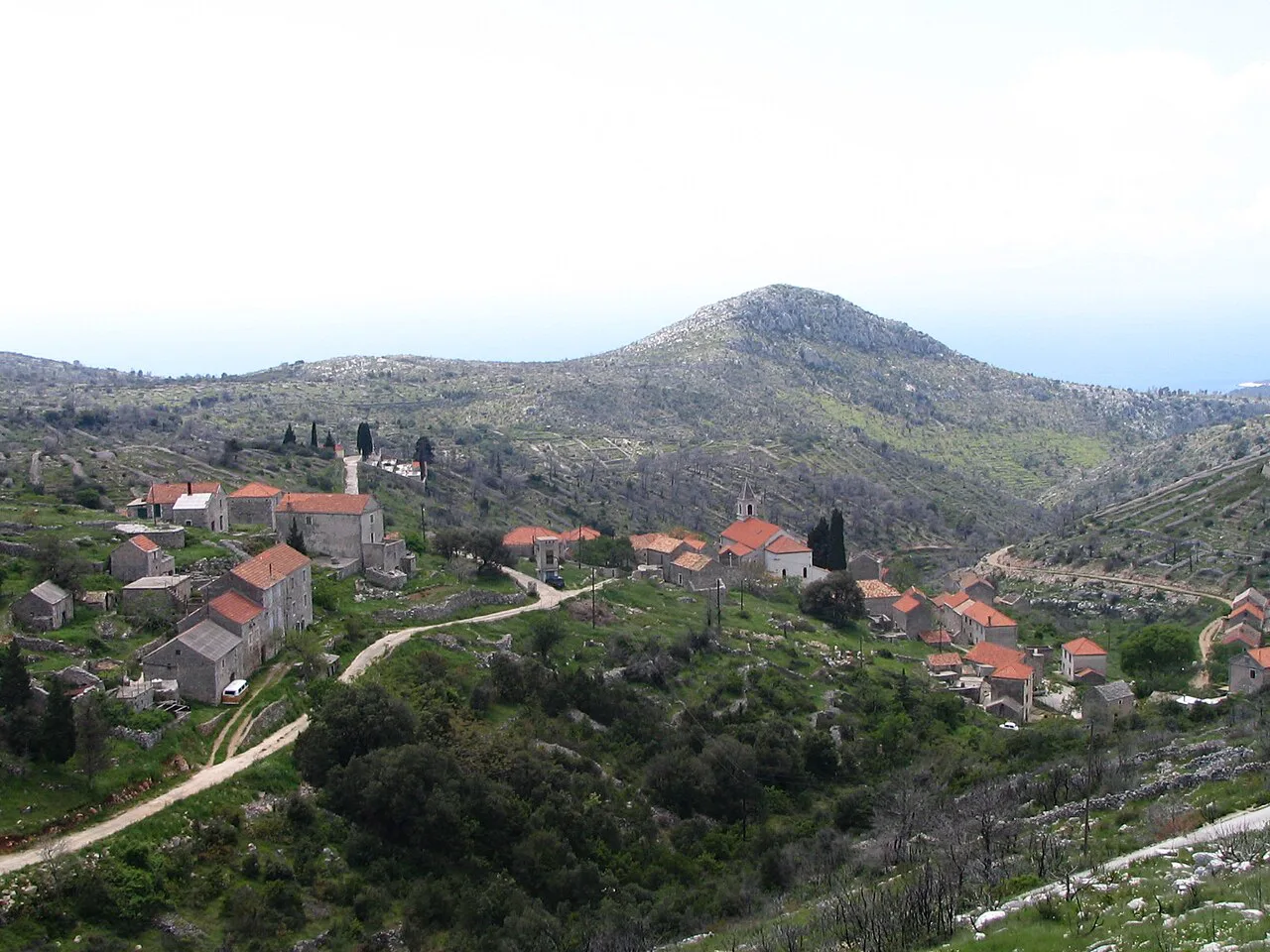 A hillside village on the island of Hvar.
