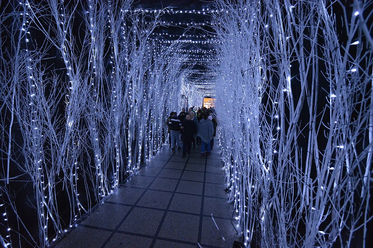 Advent lights in Marićev prolaz, Zagreb.