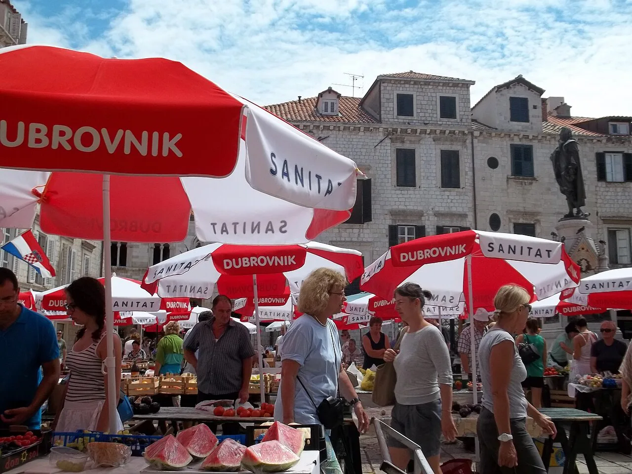 Watermelons at a market stall, Dubrovnik.