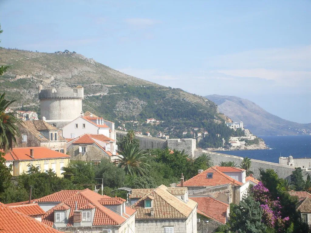 Old town rooftops and city walls, Dubrovnik.