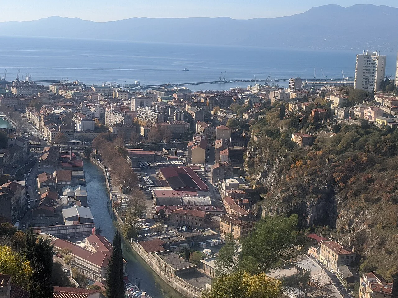 Rijeka and the Kvarner Bay seen from Trsat Castle.