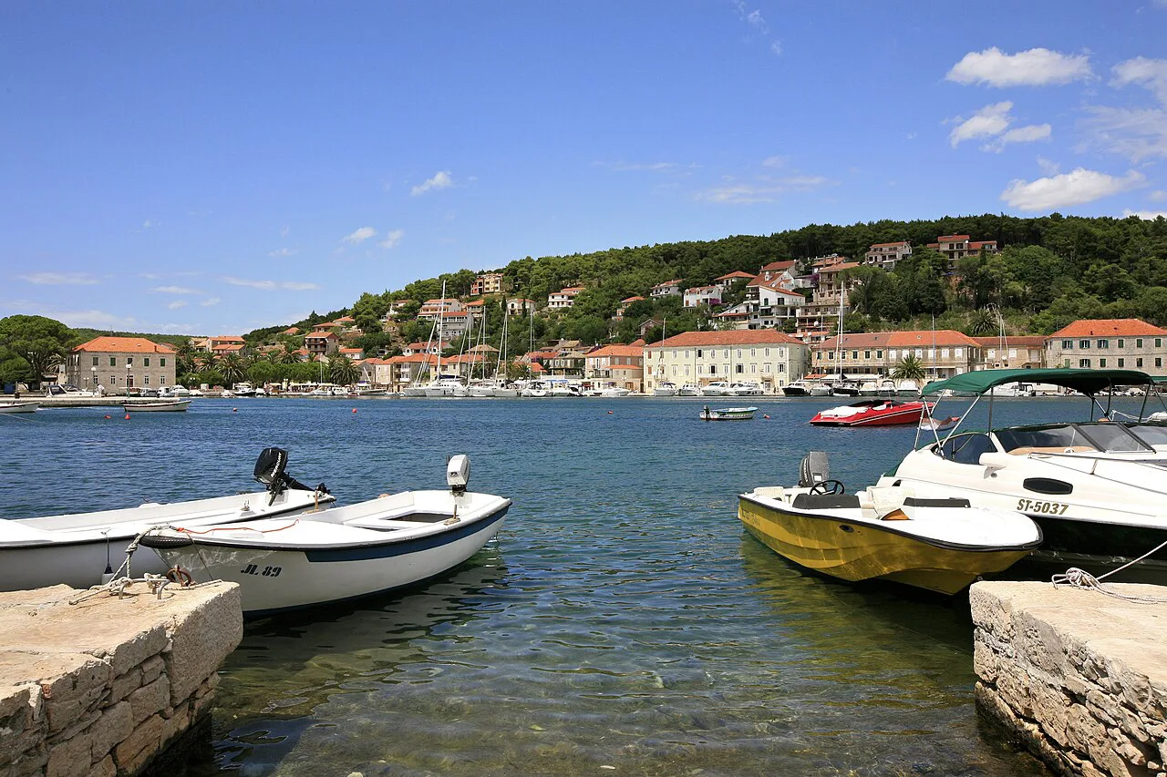 The harbour at Jelsa on Hvar.