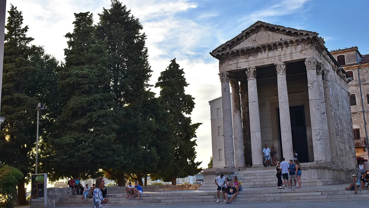 The Temple of Augustus on the Forum, Pula.