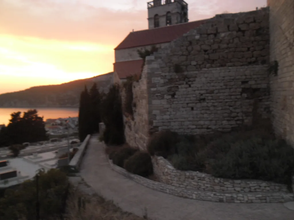 Komiža on Vis, home of komiška pogača, at sunset.