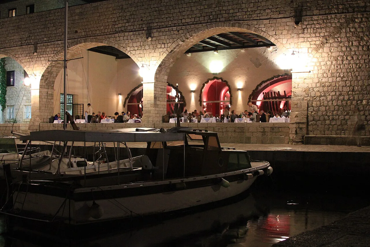 The old harbour at night, Dubrovnik.