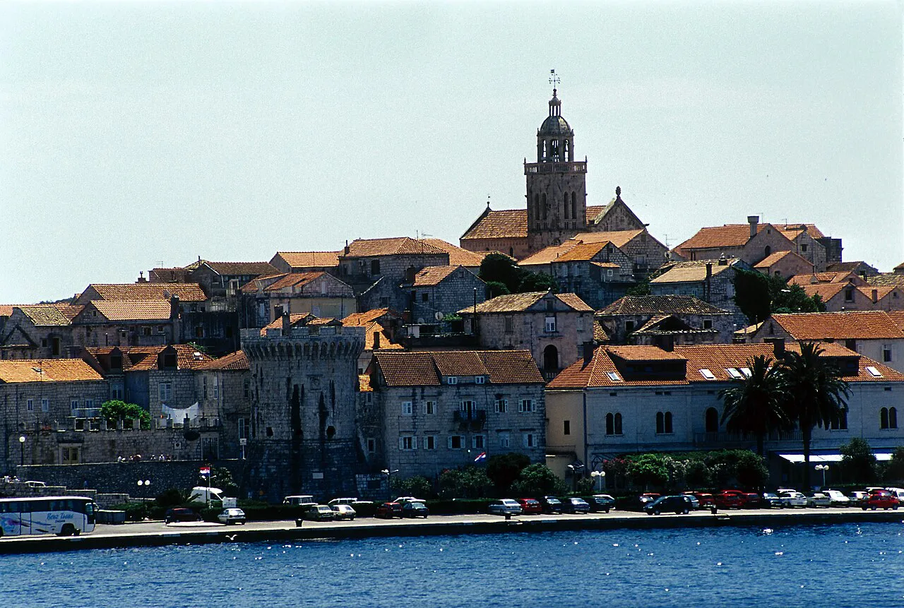 Korčula Old Town with St Mark's Cathedral.