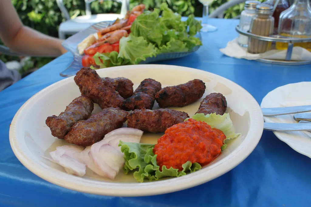 Ćevapčići, the grilled meat rolls served across Croatia.