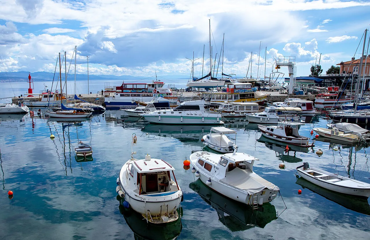 Boats in the harbour at Opatija, Kvarner.
