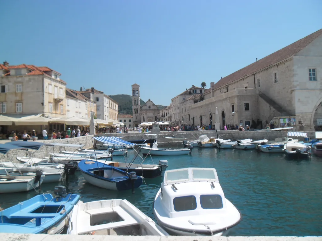 The harbour in the centre of Hvar town.
