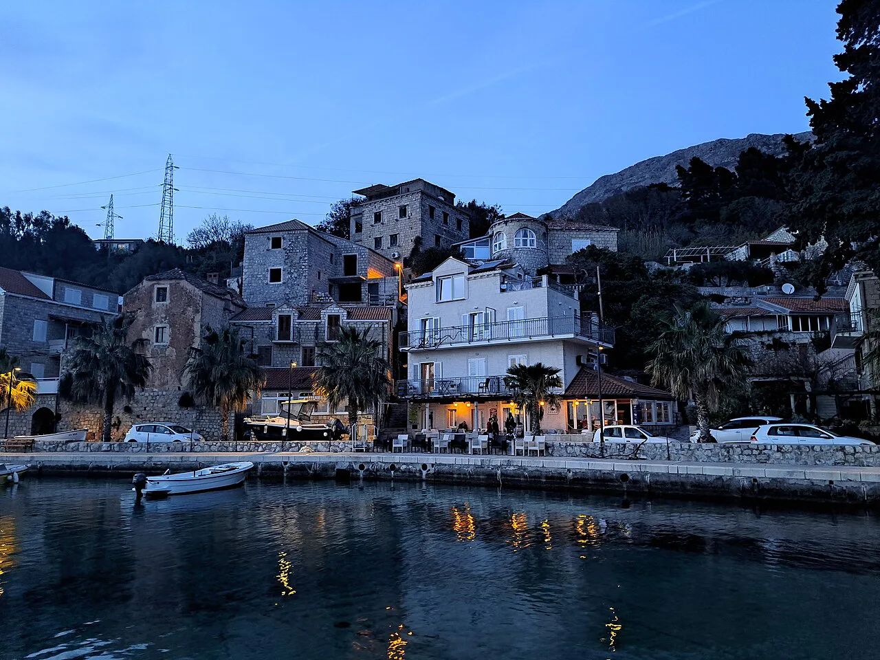 Mlini at dusk.