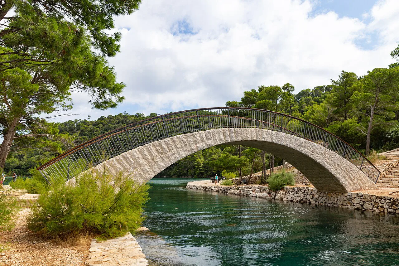 A stone bridge over Veliko Jezero, Mljet.