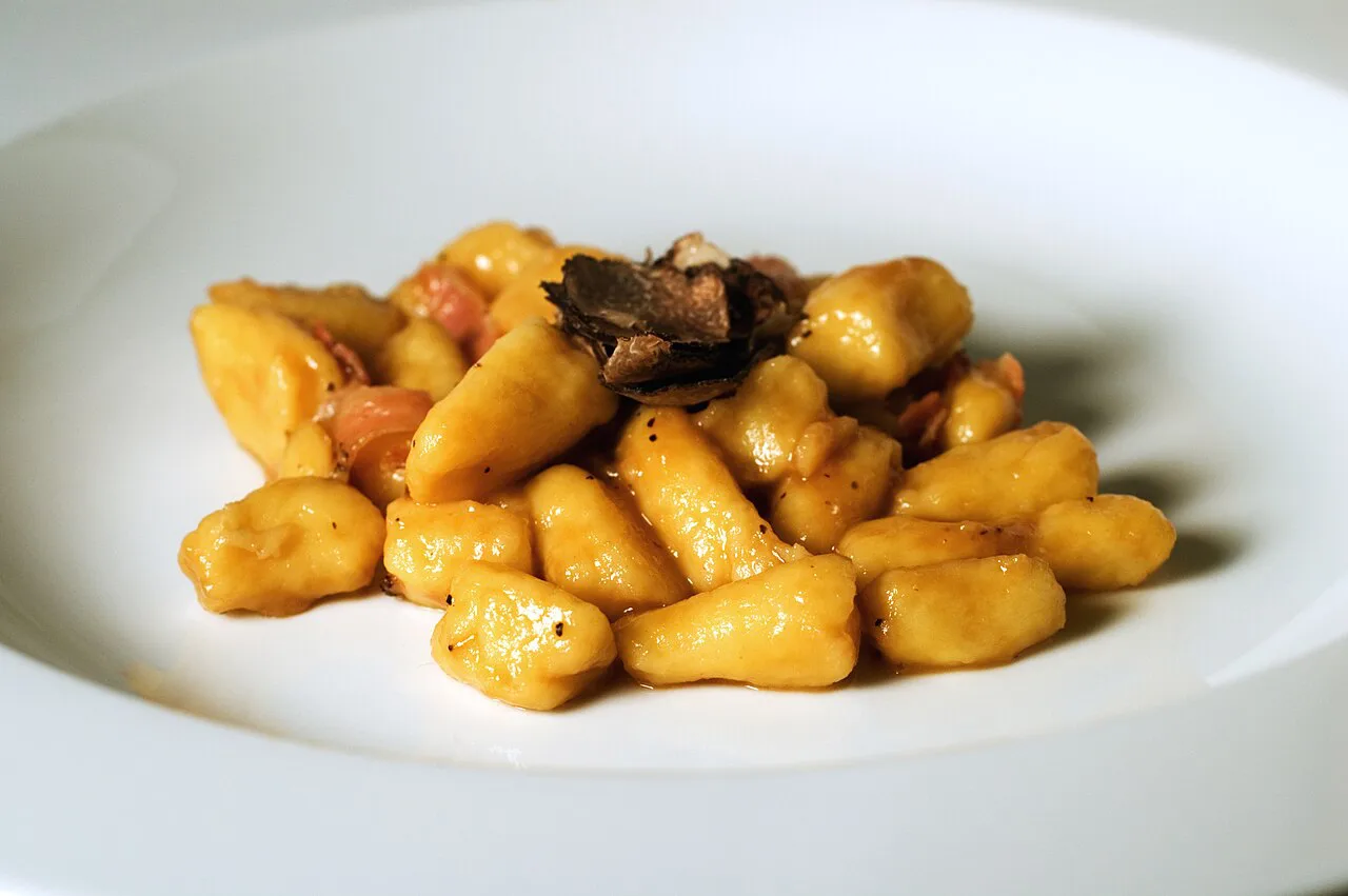 Potato gnocchi with truffle.
