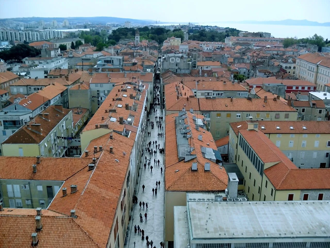 Kalelarga and the rooftops of Zadar's old town.