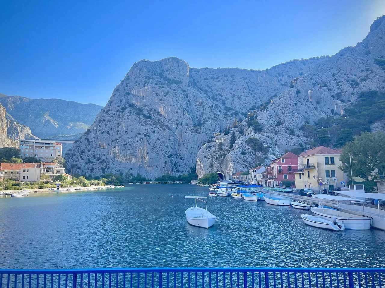 Omiš and the mouth of the Cetina river.
