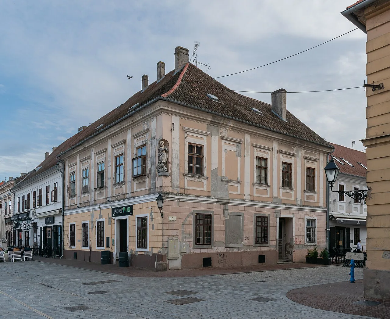 A historic corner building in Osijek.