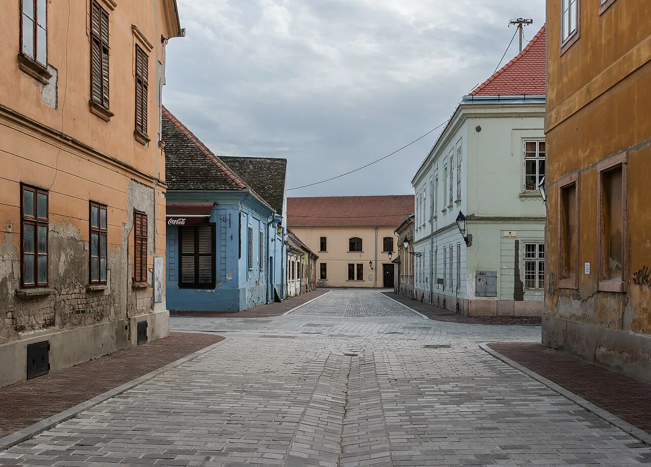 Old houses on Danice Pinterović Street, Osijek.